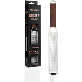 Microplane Zester - Rallador para cítricos, queso duro, jengibre, chocolate, nuez moscada y trufa con cuchillas de acero inoxidable, fabricado en Estados Unidos