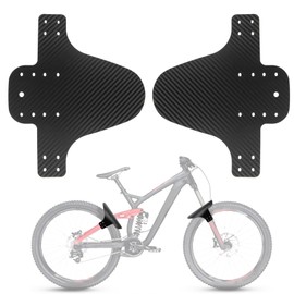 2PCS MTB Mountain Bike Mud Guard Wings, Front & Rear Universal Bicycle Mudguards with 12 Ties, Adjustable Fork Guards, Fit for Mini MTB Wheel Hub & Disc Brake Bikes, Carbon Fibre Pattern