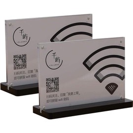 ECKEK 2 Pack Acrylic Sign Holder Menu Displays Double Sided Sign Stand A4/A5/A6 Clear (Black Horizontal A5 210×148mm/ 8.27×5.83 inches)