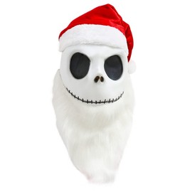 Applysu Jack Skellington Mask Nightmare Before Christmas Costume Mask Santa Latex Red Hat Party Cosplay Dress Up Props