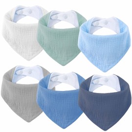 SLOSH Baby Bib for Newborns Baby Bib Triangle Scarf Neckerchief Burp Cloth Cotton for Babies Toddlers Girls Boys Unisex Set Press Stud, blue