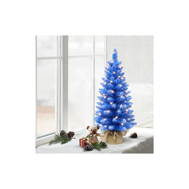 3 ft Pre-lit Fashion Blue Tree, 97 Tips, 50 UL