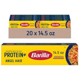 Barilla Protein+ (Plus) Angel Hair Pasta, 14.5 Ounce (Pack of 20) - plant based - Made from Lentils, Chickpeas & Peas - Non-GMO, Kosher Certified and Vegan