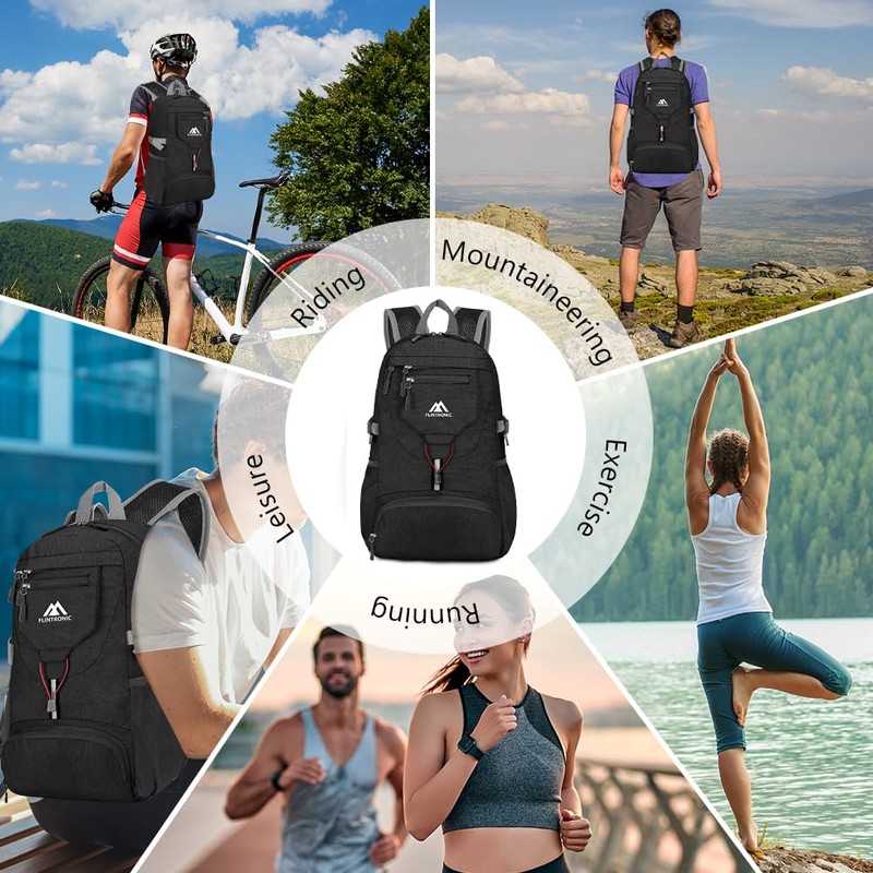flintronic Foldable Small Backpack, 20L Ultra Lightweight Rucksack, Foldable Hiking