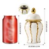 Small White and Gold Vase, 6.8in Decorative Ceramic Ginger Jar