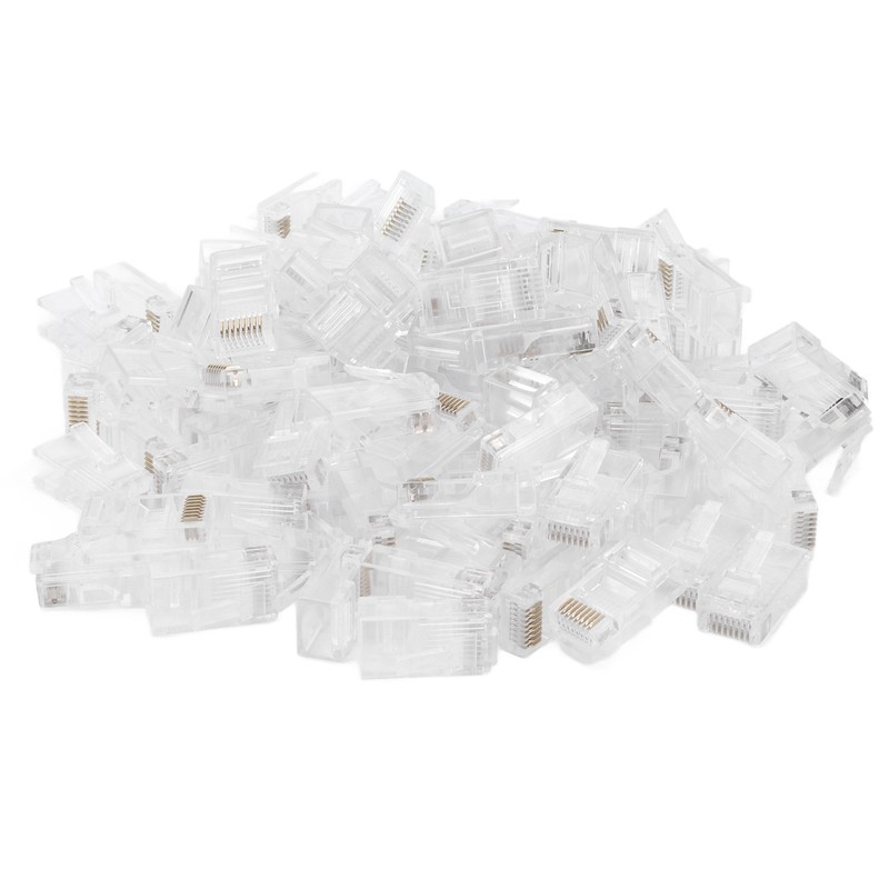 100Pcs Network Crystal Heads Gold Plated Strong Toughness Cable Connectors