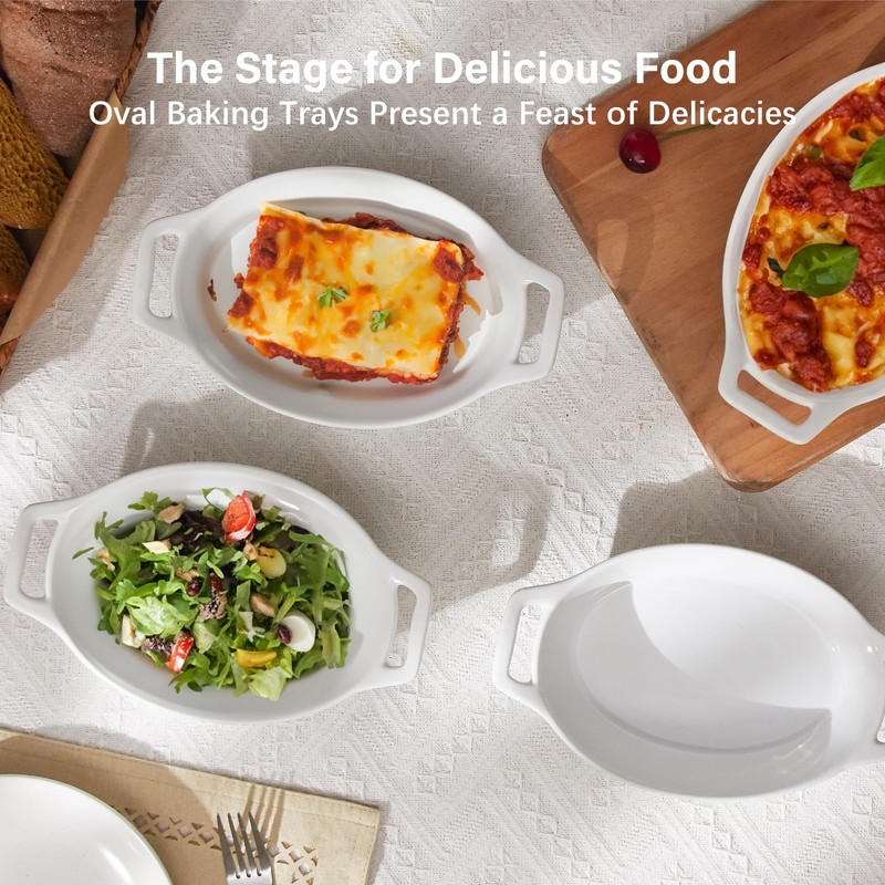 ONEMORE Oval Au Gratin Baking Dish, 20 oz Small Casserole