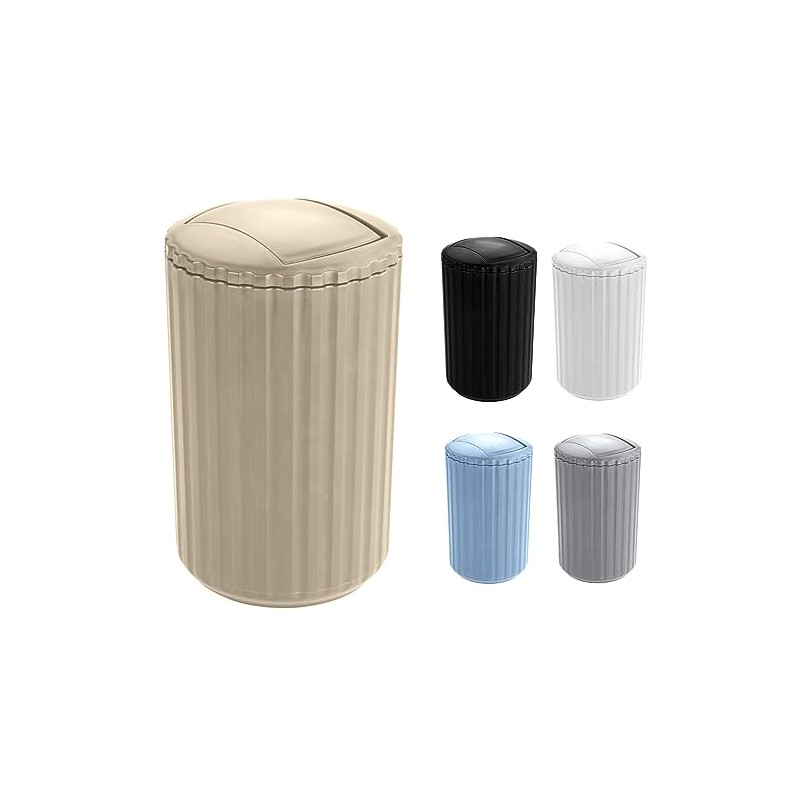 WK Alstar 3Ltr Compact Bathroom Bin/Small Swing Bin (Biege)