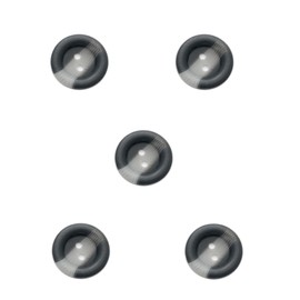 Trucraft - 15mm Aran Ring Edge - Two Hole Buttons - Grey - Pack of 5 - for Knitting Sewing Craft