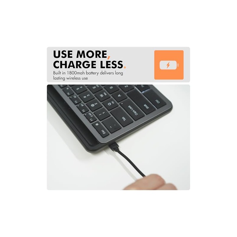 X9 Performance Teclado inalámbrico Bluetooth pequeño con soporte para teléfono