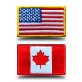 US Flag Canadian Flag Patch, Antrix 2 Pack American Flag Canada Flag Patch Military Tactical Emblem Badge Patches
