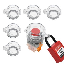 HiLKCO Transparent Lockout Box for Emergency Stop Wall Switch Buttons, 1.18in (30mm) Diameter Push-Type，5-Pack