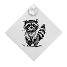 'Happy Baby Raccoon' Suction Cup Car Window Sign (CG00028233)