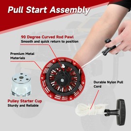 XIKOBY GX160 Pull Start Assembly Compatible with GX200 GX140 GX120 Recoil Starter 6.5HP 5.5HP 4.0HP Engine Parts Replacement 28400-Z4M-306ZB 27400-Z1T-702 28400-Z4M-306ZC with Pull Cord Rope