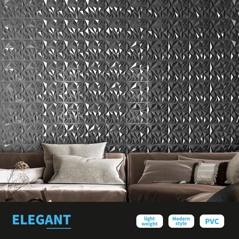 Art3D 33-Pack 3D Wall Panels - Diamond Textured Feature Paneling