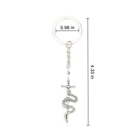 SHTALHST Snake Keychain,Vintage Sword Keychain,Vintage Gothic Jewelry,Punk Style Snake Gothic Gift for Women Men,Silver