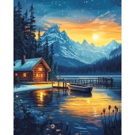 Paint by Numbers Kit for Adults Beginner, Landscape Easy Adult Paint by Number Kits on Canvas, DIY Acrylic Watercolor Oil Paint by Number for Adults Teens for Home Decor Gift 16x20 Inch