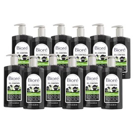Biore Deep Pore Charcoal Face Wash, Daily Facial Cleanser for Dirt & Makeup Removal, for Oily Skin, 6.77 Oz, Pack of 12