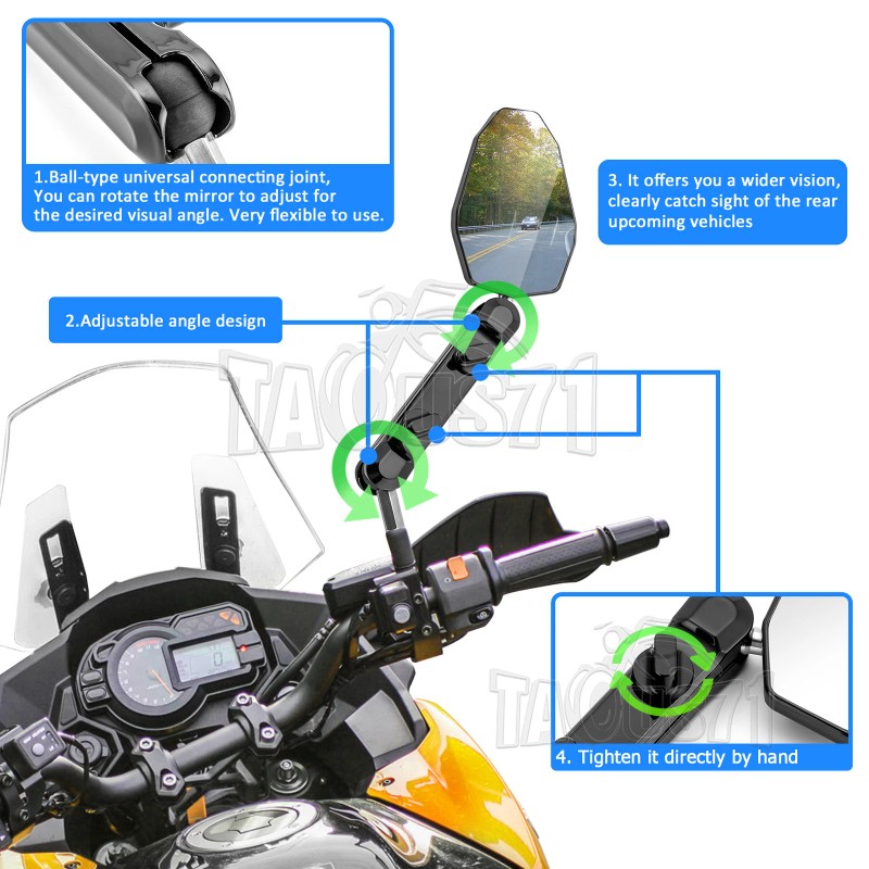 21ST Black Motorcycle Right & Left Rearview Mirrors For KTM