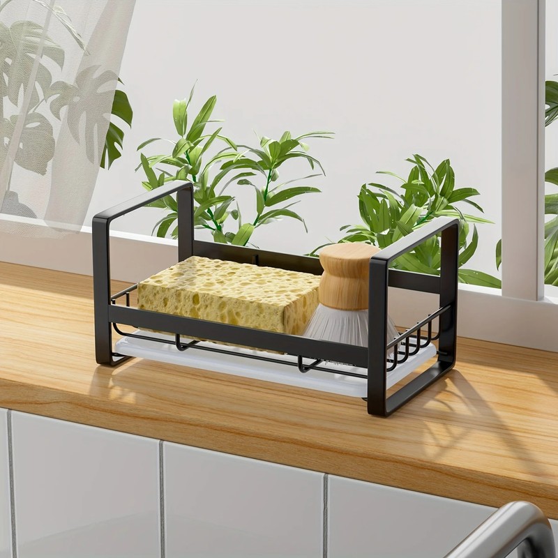 OrganiMax Kitchen Sink Sponge Holder Stainless – Rustproof Double-Layer Stainless