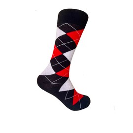 TRM Argyle socks Black/Red/White Socks Men Size 10-13