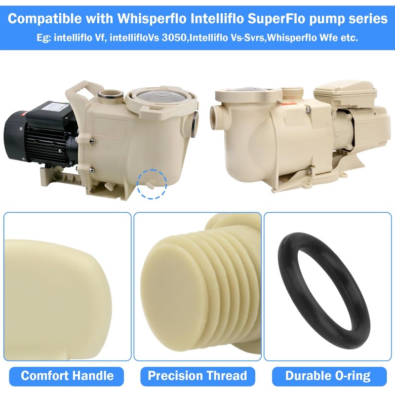 Showingo 071131 Pool Pump Drain Plugs Replacement for Whisperflo and