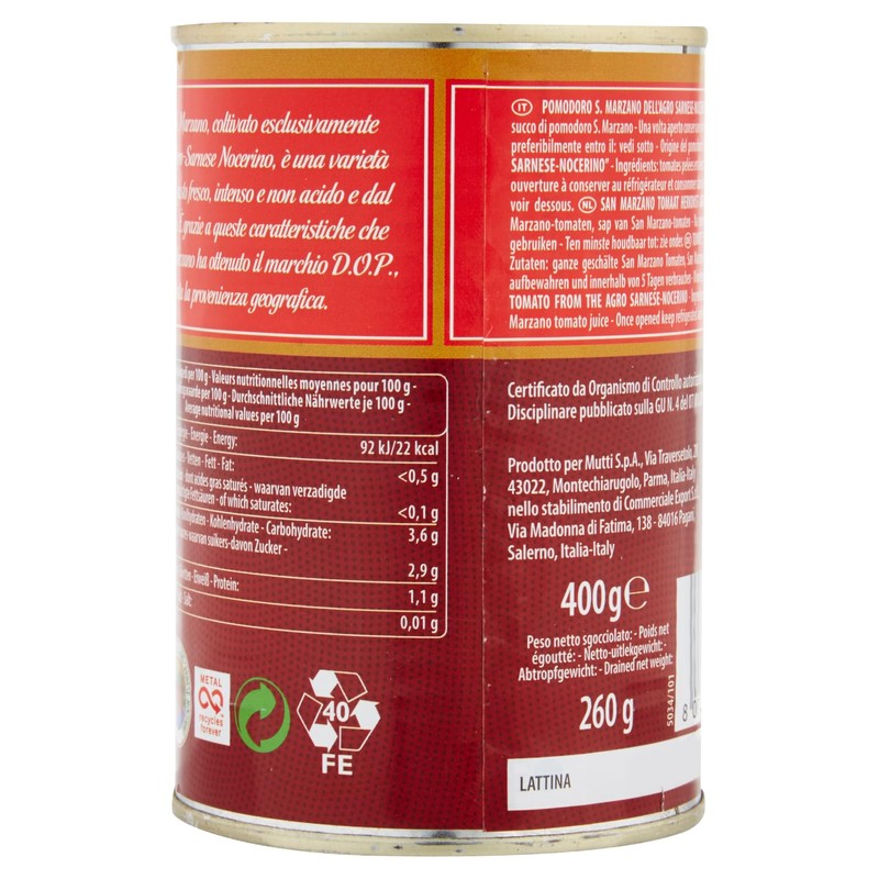 Mutti – San Marzano Peeled Tomatoes, 400g