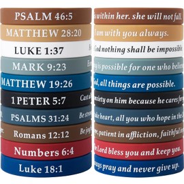 Motivational Bible Verses Rubber Bracelets for All Ages – Inspirational Silicone Wristbands for Men, Women & Kids