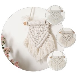 STOBAZA 3Pcs Bohemian Wall Hanging Tapestry Decorative Mini Macrame Art Unique Woven Tapestry for Living Decor Handmade Boho Style Home Accent Friends