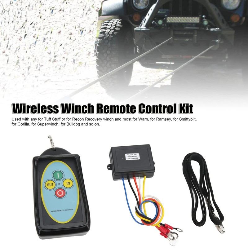 BYERZ Wireless Winch Remote Control Kit, 12V/24V, Stable Signal, Long
