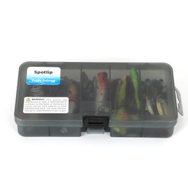 Spotlip 119pcs Fishing Lures Kit Including Topwater Baits,Soft Lure,VIB, Popper,Spoon, Hooks, Weights & Other Accessories, Fishing Bait Lure Gear Kit Gift for Men with Tackle Box