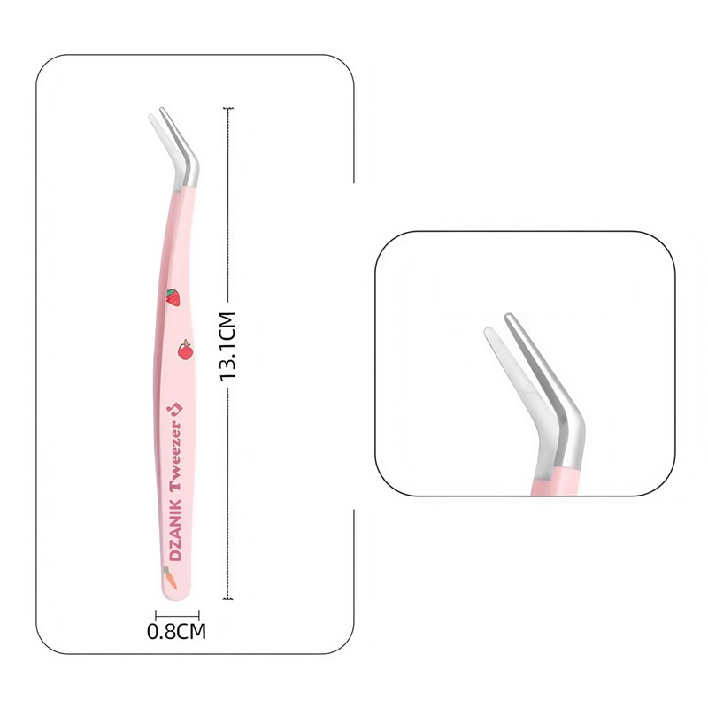 DZANIK Partial False Eyelash Tweezers Curved Tweezers Self Matsuke Tweezers