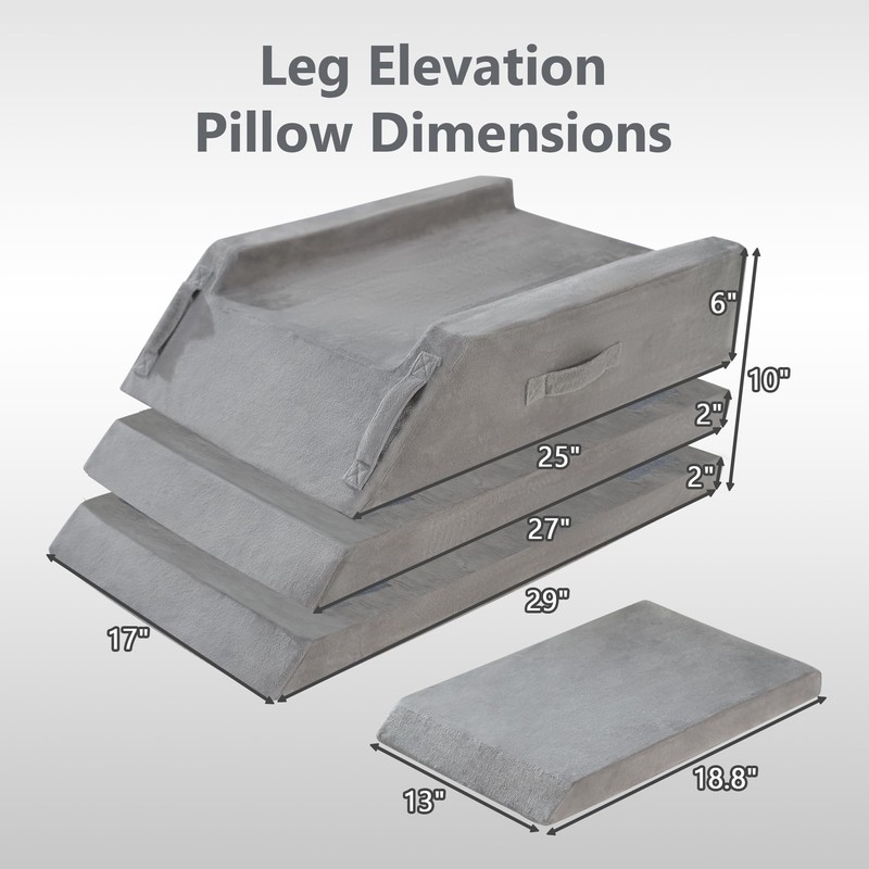4 Heights Leg Elevation Pillow Blood Circulation, Swelling, L 29"
