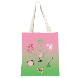 MEIKIUP Musical Lover Gift Witch The Musical Tote Bag Elphaba and Glinda Shoulder Bag Pink and Green Forever Handbag (CA Pink & Green TB)