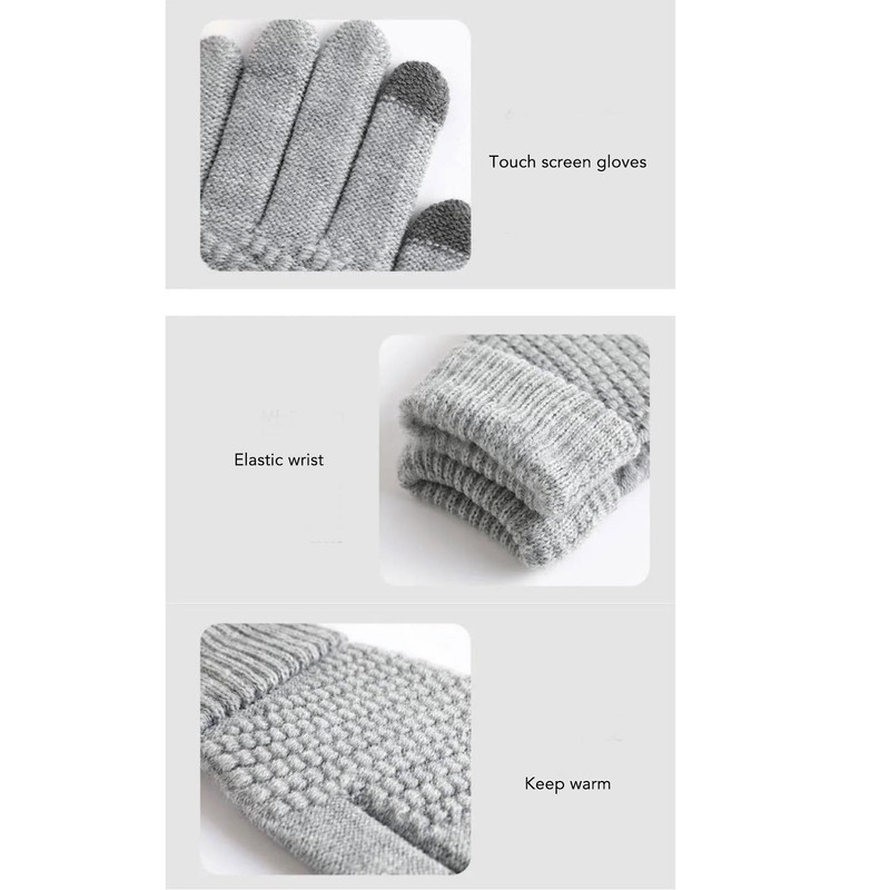 USB Heated Gloves Thicken Detachable Electronic Warming Knitted Gloves for