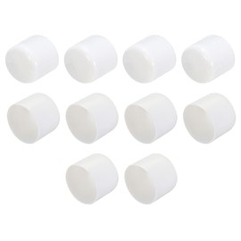QUARKZMAN 10pcs Rubber End Caps 35mm ID Vinyl Round Tube Bolt Cap Cover Thread Protector White