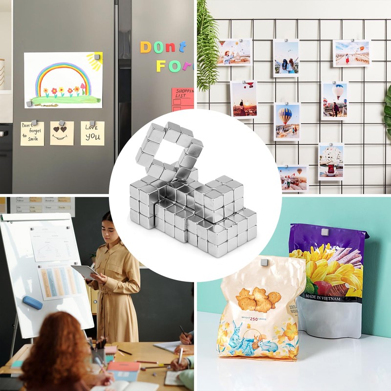 Samamoca Pack of 100 Small Square Magnetic Cubes, Strong Mini