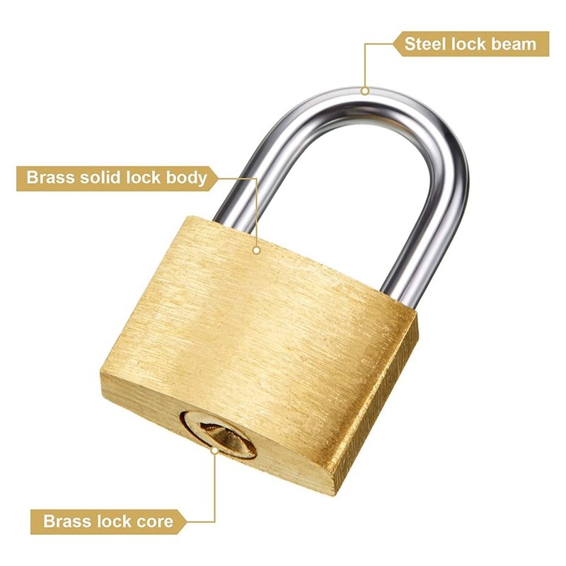 Eleqldwen 12 Pack Mini Padlock Small Padlock Solid Brass Locks