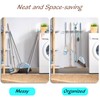 OUTNILI White Mop Broom Holder Wall Mount with 4 Slots