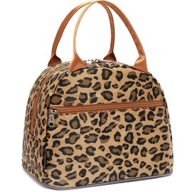 FlowFly Leopard Insulated Lunch Cooler Bag - Tote Organizer for Women/Men, Leopard