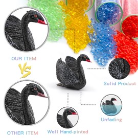 LC JoyCre 4PCS Black Swan Figurine Swan Toy Deer Figurine Animal Figure for Toddlers Preschool Animals Figures Eduactional Project Diorama Model Toy for Kids 3 4 5 6