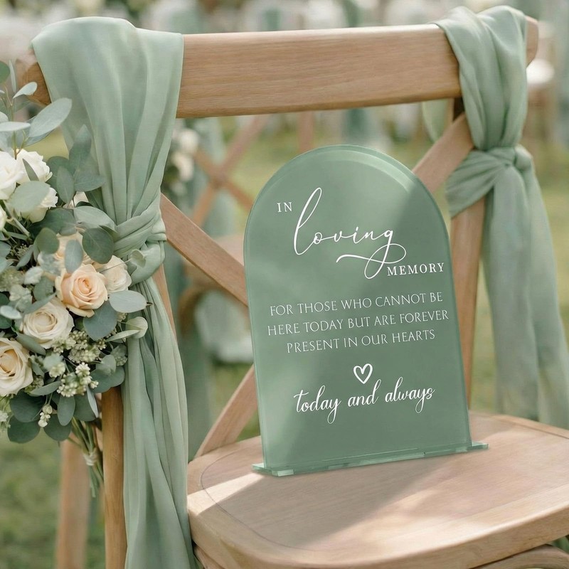 Junkin in Loving Memory Wedding Sign with Stand 5" x