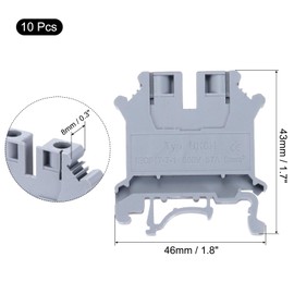 sourcing map Terminal Blocks 10 Pack USLKG5N Rail Mount Fuse Holder Screw Terminal Block Wire End Bracket Stopper Din Rail Screw Fixed for DIY Electronic Circuits Machine Appliances