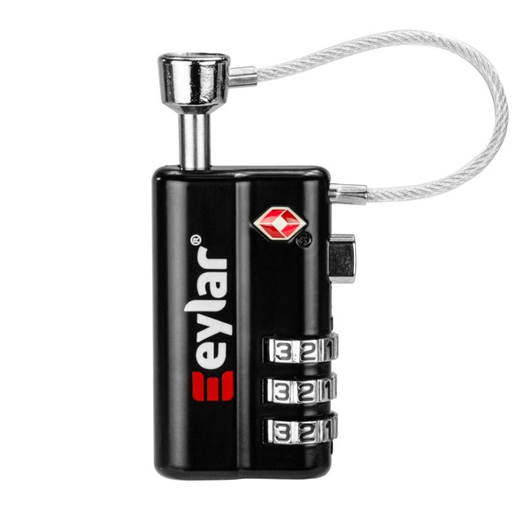 Eylar TSA Approved 3 Digit Combination Lock with Cable, Durable