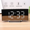 Digital Alarm Clock Mirror Smart Light Sensing Curved Screen LED