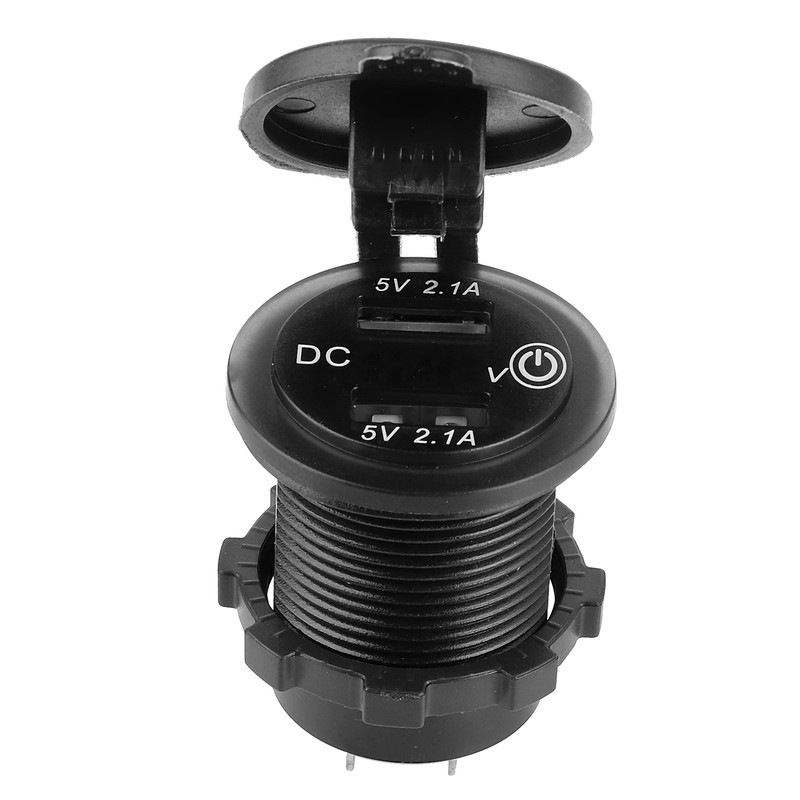 Dual USB Car Charger Lighter Socket Car Modification with Voltmeter