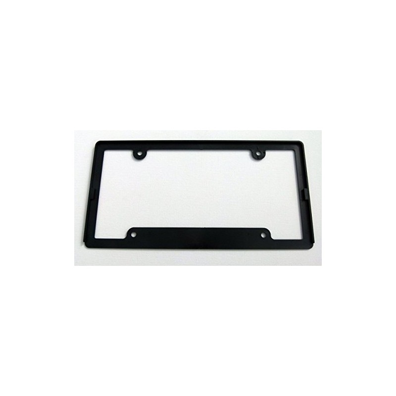 USA/Ukraine Flames Flag Black Plastic Car License Plate Frame Domed