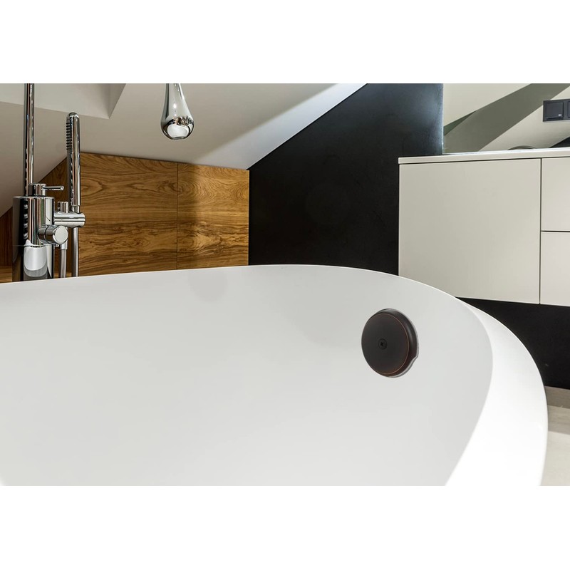 CalcMetal Single Hole Bathtub Drain Overflow Plate with One Matching