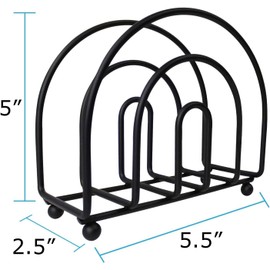 U Chef Servilletero para Mesa y Comedor de Cocina, Dispensador de Servilletas de Metal, Soporte para Servilletas, Decoración de Cocina y Hogar (Negro)