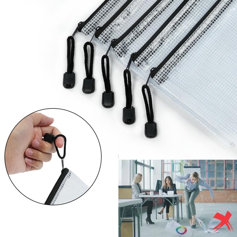 Vicloon Document Bag with Zip A5, 10 Pieces Mesh Plastic